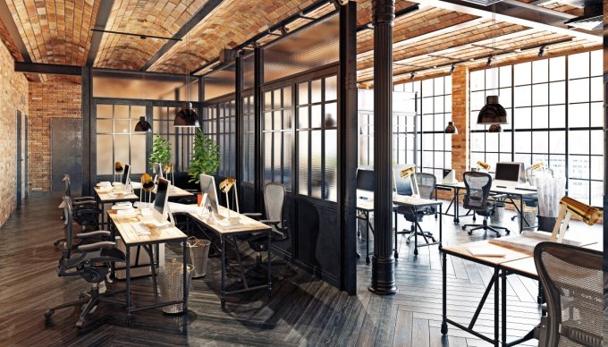 biuro w stylu industrialnym